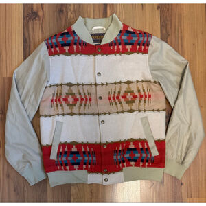 Pendleton Portland Collection Wool Aztec Bomber Jacket Men M Western